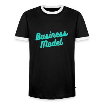 Business model - T-shirt contrasté Homme - noir/blanc - Devant - AI Model Female 172 light (172cm) & AI Model Male 178 light (178cm)