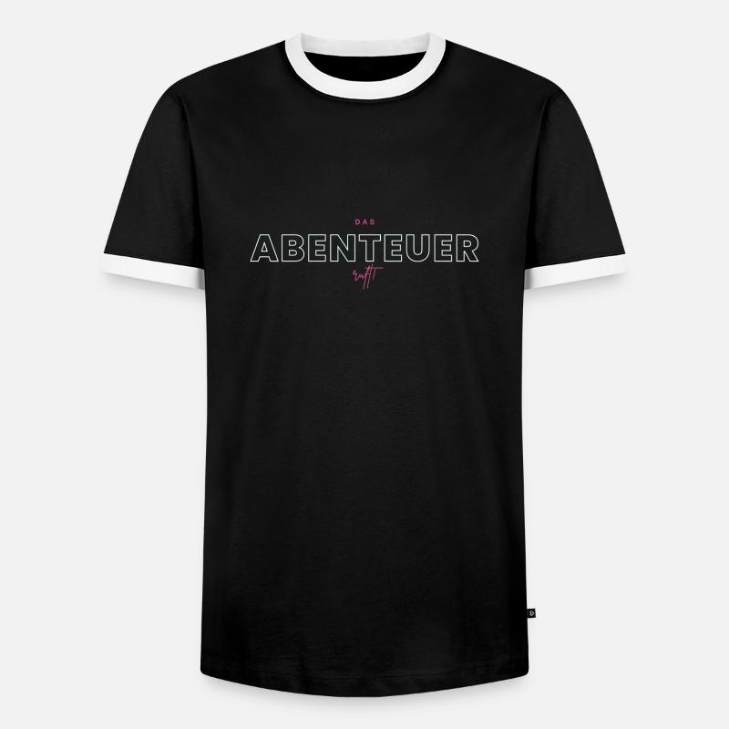 Das Abenteuer ruft - Männer Kontrast-T-Shirt - Schwarz/Weiß