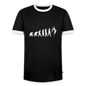 Pole dance danseur Evolution des gens Sports - T-shirt contrasté Homme - noir/blanc - Devant - AI Model Female 172 light (172cm) & AI Model Male 178 light (178cm)