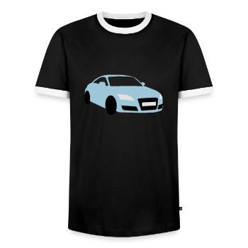 Auto (Farben anpassbar) - Männer Kontrast-T-Shirt - Schwarz/Weiß - Vorne - AI Model Female 172 light (172cm) & AI Model Male 178 light (178cm)