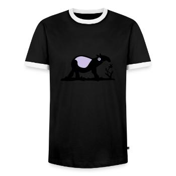 Tapir - Männer Kontrast-T-Shirt - Schwarz/Weiß - Vorne - AI Model Female 172 light (172cm) & AI Model Male 178 light (178cm)
