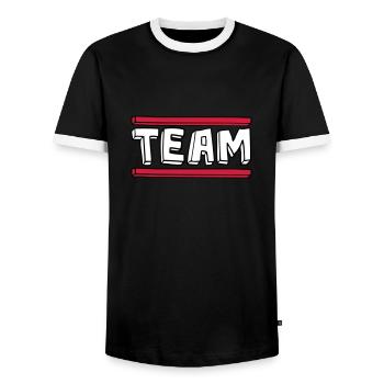 bande dessinée balken logo fête groupe pinceau - T-shirt contrasté Homme - noir/blanc - Devant - AI Model Female 172 light (172cm) & AI Model Male 178 light (178cm)