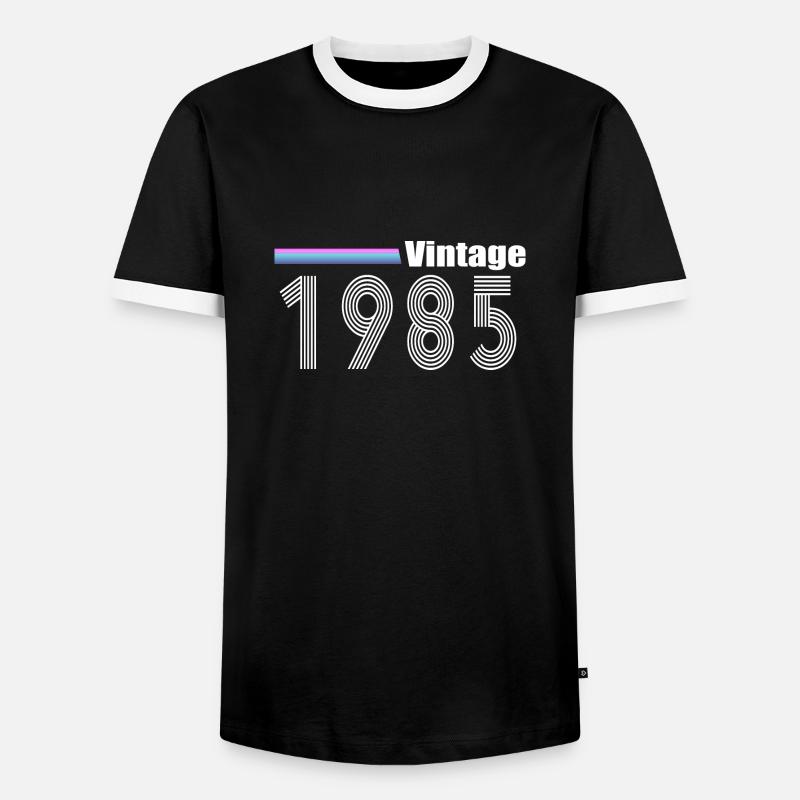1985 - Men's Ringer Shirt - black/white