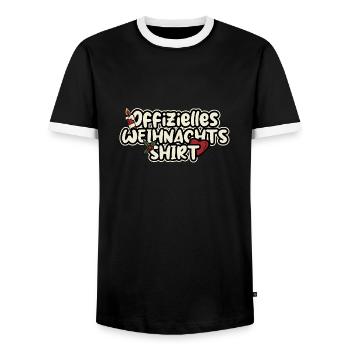 Offizielles Weihnachtsshirt Weihnachten - Männer Kontrast-T-Shirt - Schwarz/Weiß - Vorne - AI Model Female 172 light (172cm) & AI Model Male 178 light (178cm)