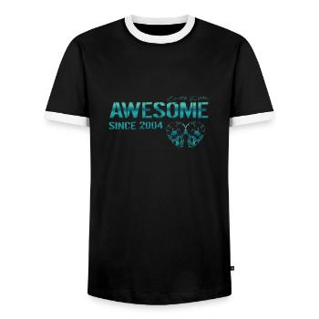 Awesome since 2004 Geschenk - Männer Kontrast-T-Shirt - Schwarz/Weiß - Vorne - AI Model Female 172 light (172cm) & AI Model Male 178 light (178cm)