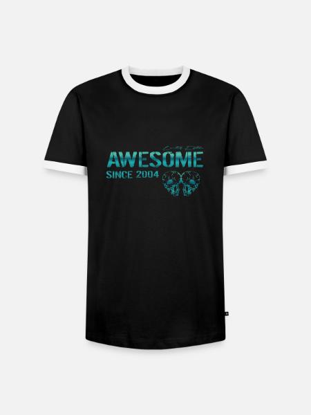 Awesome since 2004 Geschenk - Männer Kontrast-T-Shirt - Schwarz/Weiß