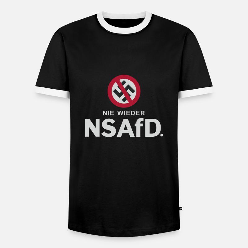 NIE WIEDER NAZIES ODER NS! - Männer Kontrast-T-Shirt - Schwarz/Weiß