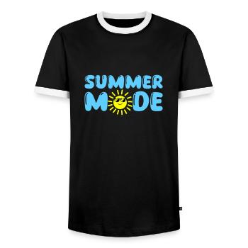 summer mode - Männer Kontrast-T-Shirt - Schwarz/Weiß - Vorne - AI Model Female 172 light (172cm) & AI Model Male 178 light (178cm)
