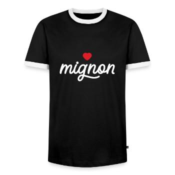 Le mignon - T-shirt contrasté Homme - noir/blanc - Devant - AI Model Female 172 light (172cm) & AI Model Male 178 light (178cm)