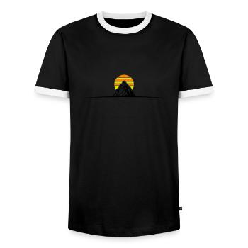 Mountains icon - Men's Ringer Shirt - black/white - Front - AI Model Female 172 light (172cm) & AI Model Male 178 light (178cm)