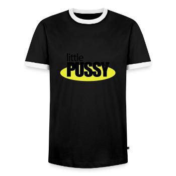 little Pussy - Männer Kontrast-T-Shirt - Schwarz/Weiß - Vorne - AI Model Female 172 light (172cm) & AI Model Male 178 light (178cm)