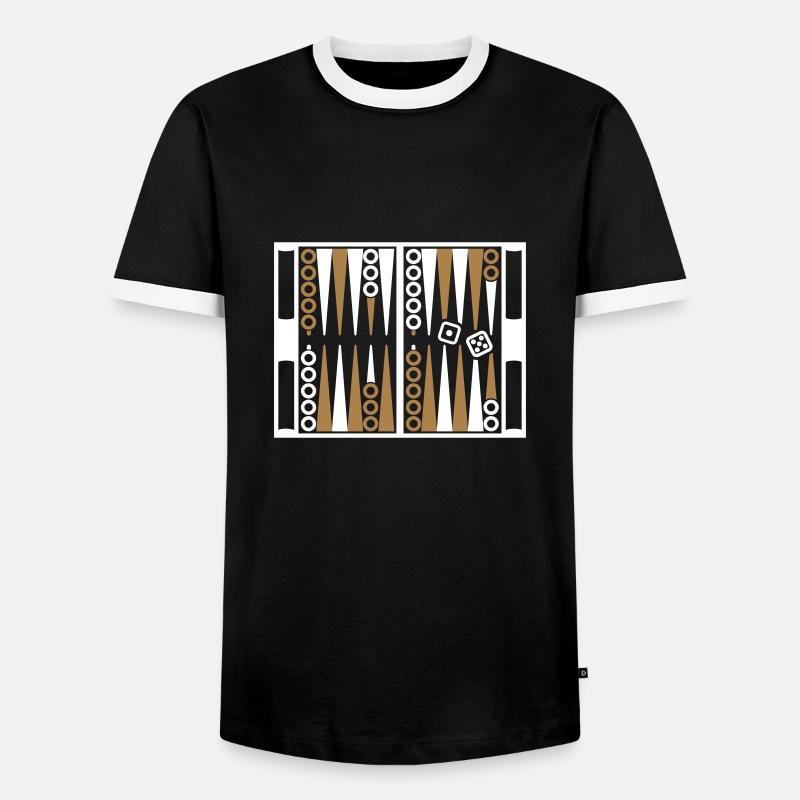 Backgammon - Männer Kontrast-T-Shirt - Schwarz/Weiß
