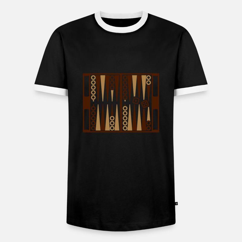 Backgammon - Männer Kontrast-T-Shirt - Schwarz/Weiß