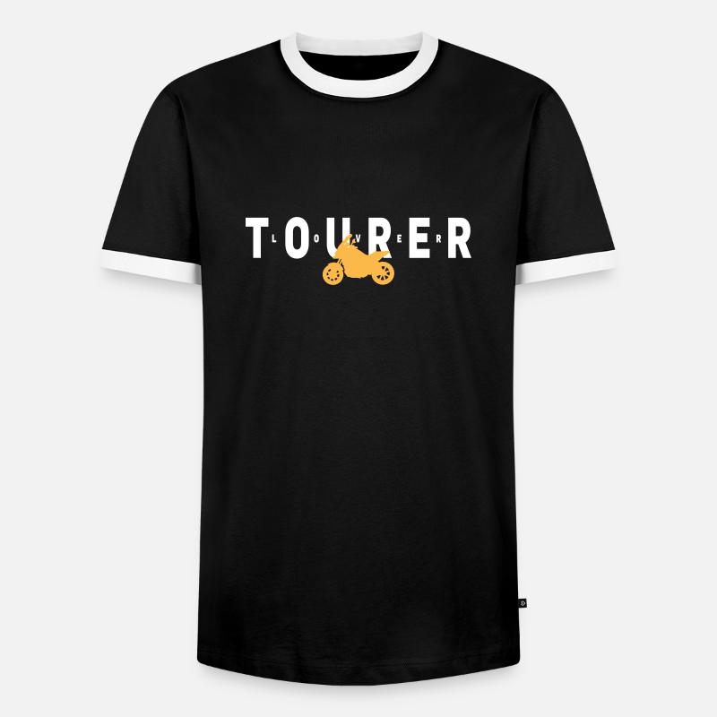 Tourer Motorcycle Statement - Men's Ringer Shirt - black/white