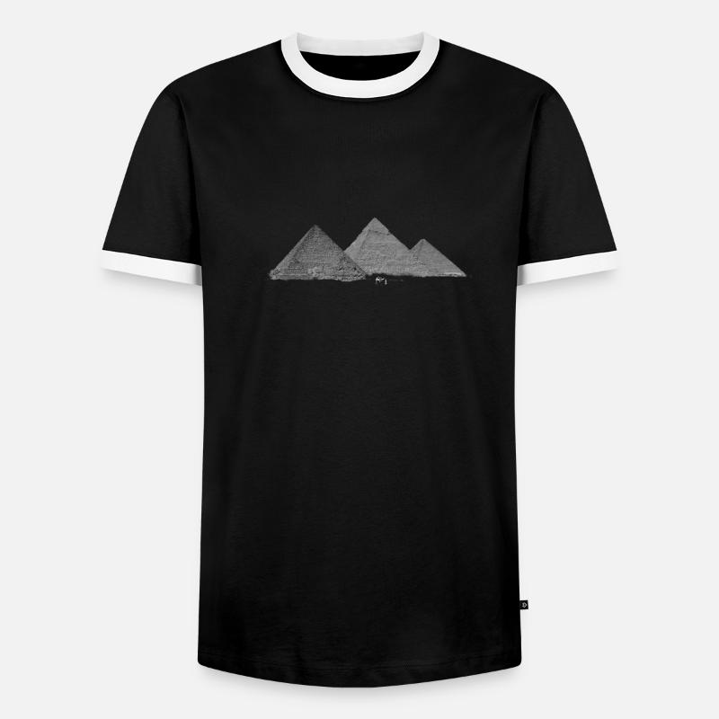 Die Pyramiden von Gizeh - Männer Kontrast-T-Shirt - Schwarz/Weiß