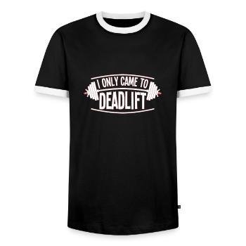 I Only Came To Deadlift - Men's Ringer Shirt - black/white - Front - AI Model Female 172 light (172cm) & AI Model Male 178 light (178cm)