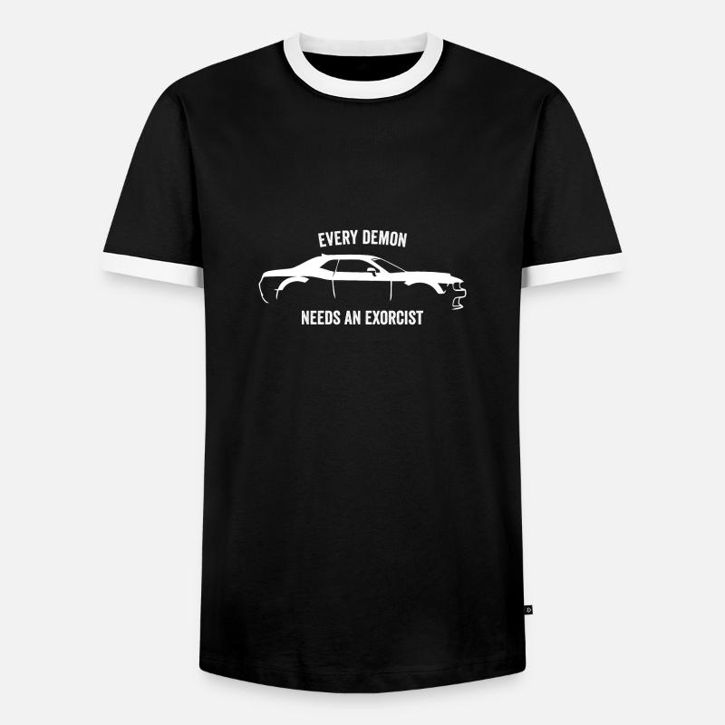 CHALLENGER DÄMON SLOGAN - Männer Kontrast-T-Shirt - Schwarz/Weiß