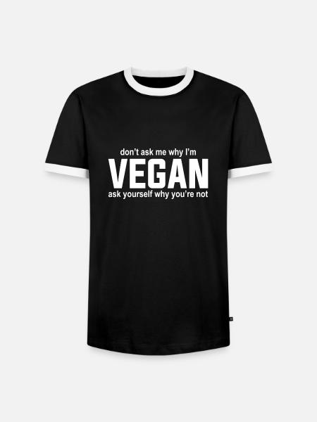 Vegan Geschenksidee für Veganer - Männer Kontrast-T-Shirt - Schwarz/Weiß