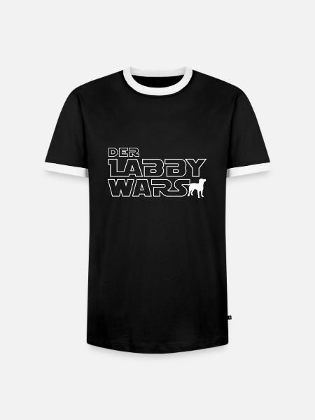 Der Labby Wars Hund - Männer Kontrast-T-Shirt - Schwarz/Weiß