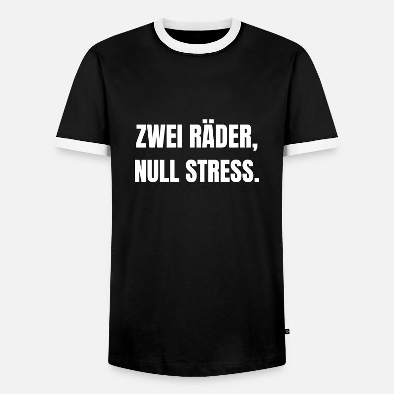 Two wheels, zero stress. - Men's Ringer Shirt - black/white