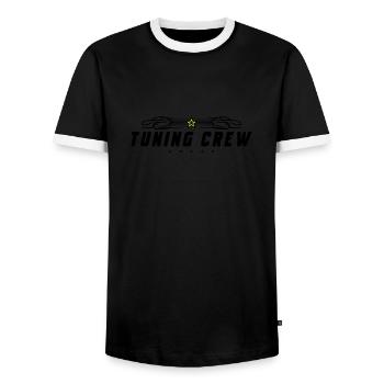Tuning Crew Auto - Männer Kontrast-T-Shirt - Schwarz/Weiß - Vorne - AI Model Female 172 light (172cm) & AI Model Male 178 light (178cm)