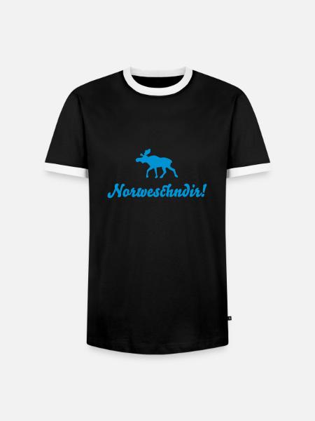 Norweschndir! - Männer Kontrast-T-Shirt - Schwarz/Weiß