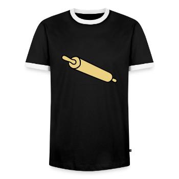 rolling_pin - Männer Kontrast-T-Shirt - Schwarz/Weiß - Vorne - AI Model Female 172 light (172cm) & AI Model Male 178 light (178cm)