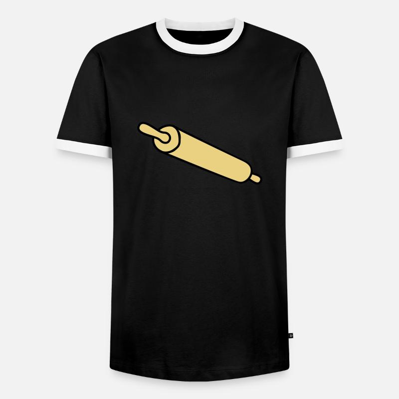 rolling_pin - Men's Ringer Shirt - black/white
