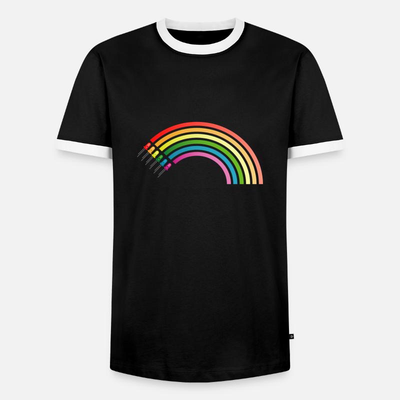Regenbogen - Männer Kontrast-T-Shirt - Schwarz/Weiß