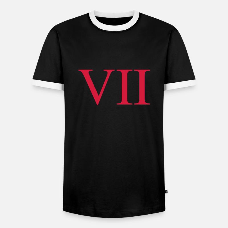 7 - Männer Kontrast-T-Shirt - Schwarz/Weiß