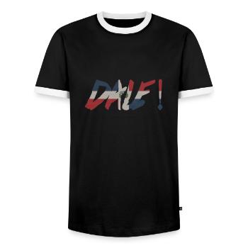 DALE! Republica Dominicana - Männer Kontrast-T-Shirt - Schwarz/Weiß - Vorne - AI Model Female 172 light (172cm) & AI Model Male 178 light (178cm)