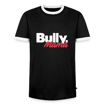 Bully Mama - Bulldogge - Hundeliebhaber - Männer Kontrast-T-Shirt - Schwarz/Weiß - Vorne - AI Model Female 172 light (172cm) & AI Model Male 178 light (178cm)