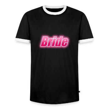 BRIDE - Men's Ringer Shirt - black/white - Front - AI Model Female 172 light (172cm) & AI Model Male 178 light (178cm)