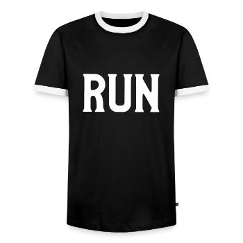 run - Männer Kontrast-T-Shirt - Schwarz/Weiß - Vorne - AI Model Female 172 light (172cm) & AI Model Male 178 light (178cm)