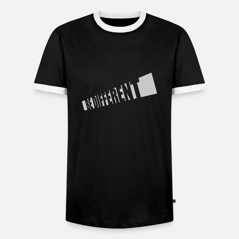 Be different Logo Design - Men's Ringer Shirt - black/white