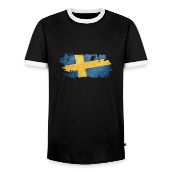Sweden Sweden Viking Nordic Scandinavia Midsummer - Men's Ringer Shirt - black/white - Front - AI Model Female 172 light (172cm) & AI Model Male 178 light (178cm)