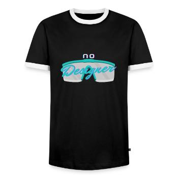 Pas de concepteur - T-shirt contrasté Homme - noir/blanc - Devant - AI Model Female 172 light (172cm) & AI Model Male 178 light (178cm)