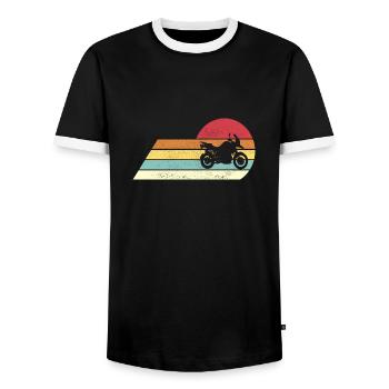 Moto Moto Rétro Vintage Cadeau - T-shirt contrasté Homme - noir/blanc - Devant - AI Model Female 172 light (172cm) & AI Model Male 178 light (178cm)