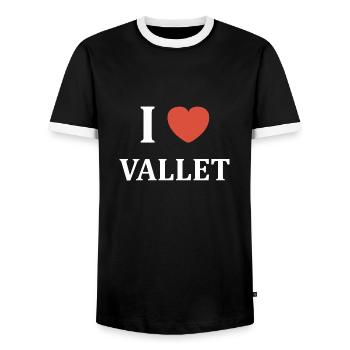 i love vallet - T-shirt contrasté Homme - noir/blanc - Devant - AI Model Female 172 light (172cm) & AI Model Male 178 light (178cm)