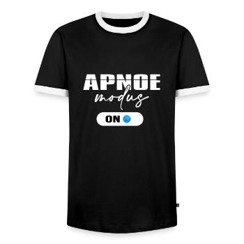Diver Oxygen Apnea Mode Diving Dive Time - Men's Ringer Shirt - black/white - Front - AI Model Female 172 light (172cm) & AI Model Male 178 light (178cm)
