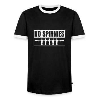 No Spinnies Foosball Table Soccer Playe - Männer Kontrast-T-Shirt - Schwarz/Weiß - Vorne - AI Model Female 172 light (172cm) & AI Model Male 178 light (178cm)