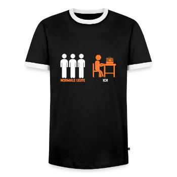 Kaninchen Hase - Männer Kontrast-T-Shirt - Schwarz/Weiß - Vorne - AI Model Female 172 light (172cm) & AI Model Male 178 light (178cm)