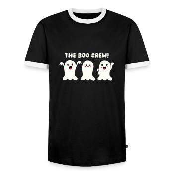 ghost boo crew - Männer Kontrast-T-Shirt - Schwarz/Weiß - Vorne - AI Model Female 172 light (172cm) & AI Model Male 178 light (178cm)