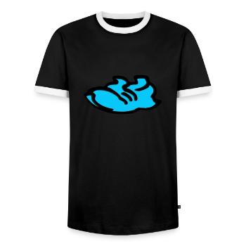 Sneaker - Men's Ringer Shirt - black/white - Front - AI Model Female 172 light (172cm) & AI Model Male 178 light (178cm)