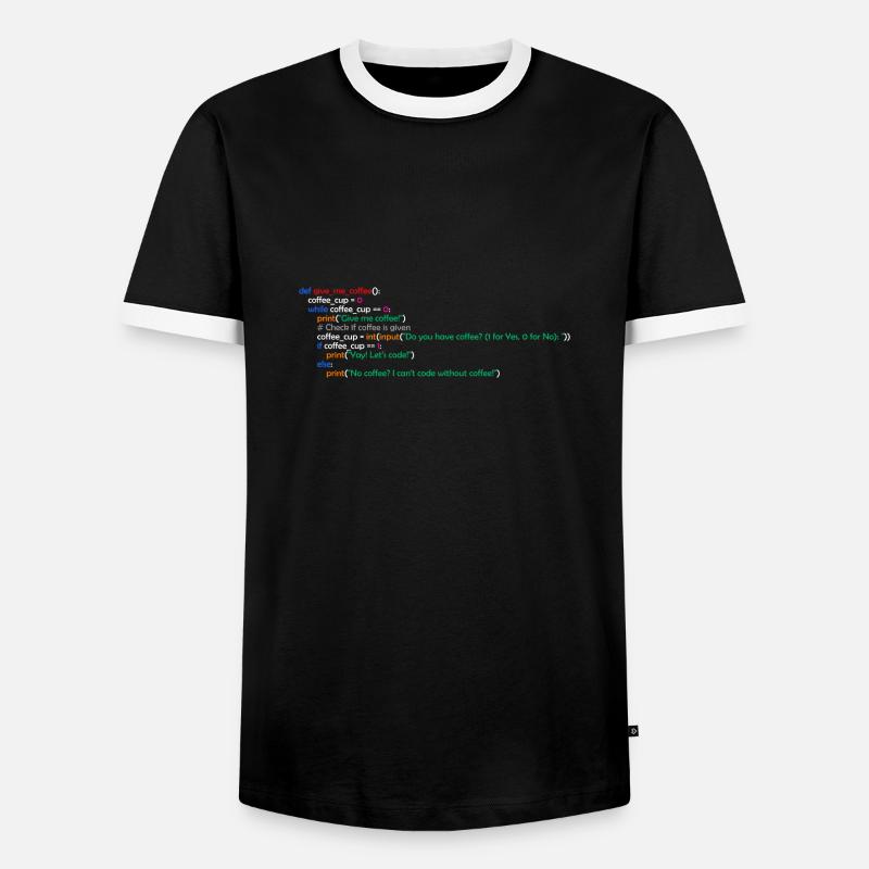 Coffee, Programming, Funny, Coffee - Men's Ringer Shirt - black/white