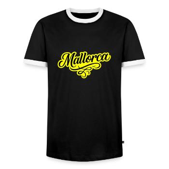 Ornement de Majorque - T-shirt contrasté Homme - noir/blanc - Devant - AI Model Female 172 light (172cm) & AI Model Male 178 light (178cm)