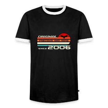 original 2006 birthday 16 years 16th anniversary - Men's Ringer Shirt - black/white - Front - AI Model Female 172 light (172cm) & AI Model Male 178 light (178cm)
