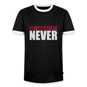 me sarcastic never quote - Men's Ringer Shirt - black/white - Front - AI Model Female 172 light (172cm) & AI Model Male 178 light (178cm)