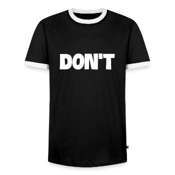 Don't Funny Joke Humor Sarcastic Humorous - Men's Ringer Shirt - black/white - Front - AI Model Female 172 light (172cm) & AI Model Male 178 light (178cm)
