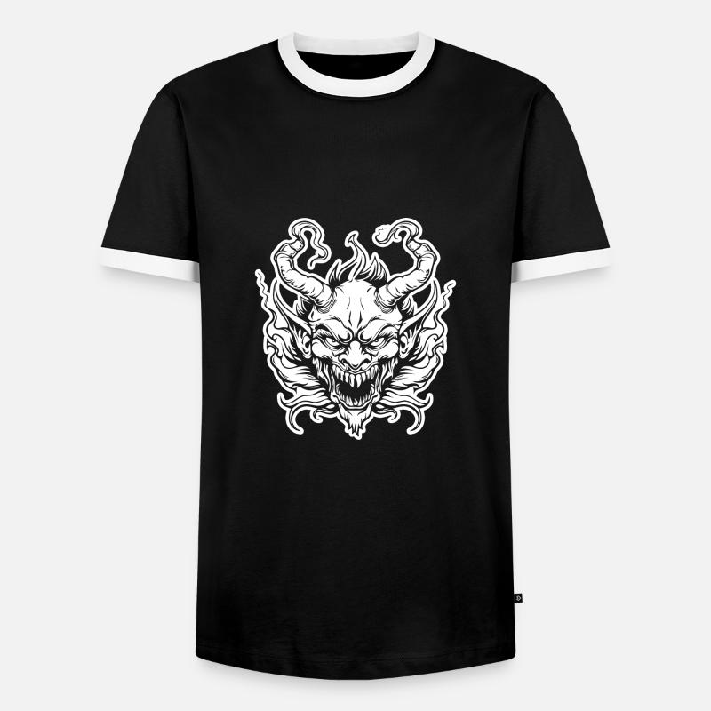 Devil Demon Satan - Men's Ringer Shirt - black/white